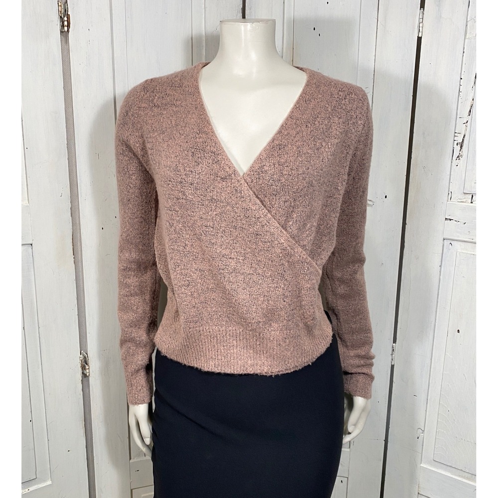 Lavender Moon Mauve Pink Wrap V-Neck Sweater XS Coquette Balletcore Softgirl